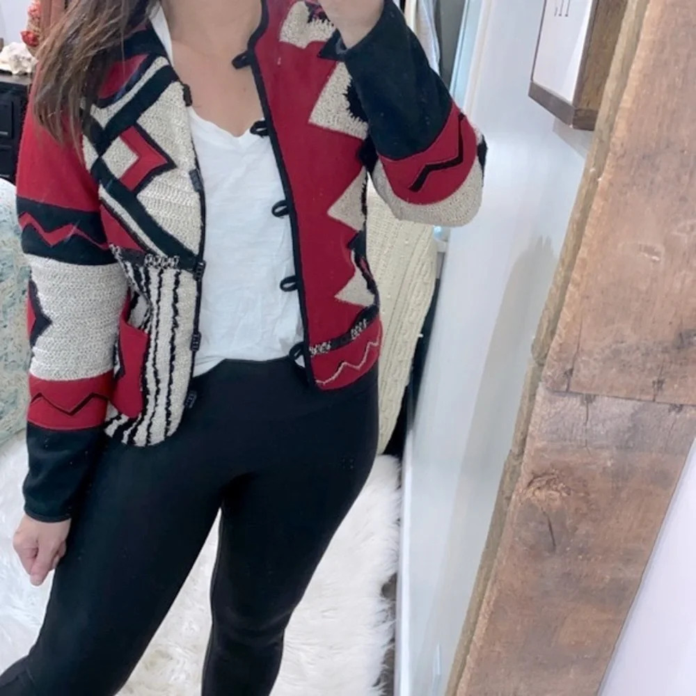 Coldwater Creek vintage wool blend knit blazer size xsm